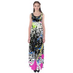 Spot Paint Pink Black Green Yellow Blue Sexy Empire Waist Maxi Dress