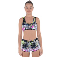 Spot Paint Pink Black Green Yellow Blue Sexy Racerback Boyleg Bikini Set