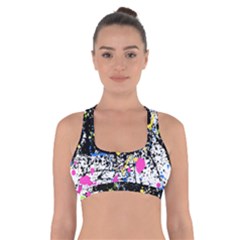 Spot Paint Pink Black Green Yellow Blue Sexy Cross Back Sports Bra