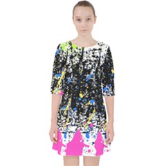 Spot Paint Pink Black Green Yellow Blue Sexy Pocket Dress