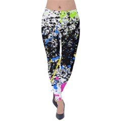 Spot Paint Pink Black Green Yellow Blue Sexy Velvet Leggings