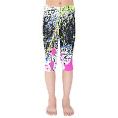 Spot Paint Pink Black Green Yellow Blue Sexy Kids  Capri Leggings 