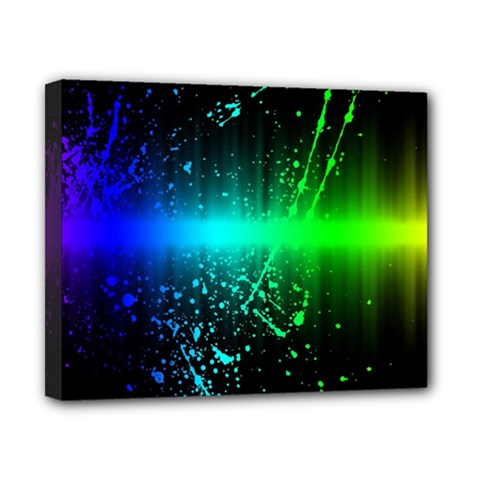 Space Galaxy Green Blue Black Spot Light Neon Rainbow Canvas 10  X 8  by Mariart