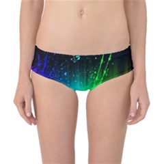 Space Galaxy Green Blue Black Spot Light Neon Rainbow Classic Bikini Bottoms by Mariart