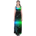 Space Galaxy Green Blue Black Spot Light Neon Rainbow Empire Waist Maxi Dress View1