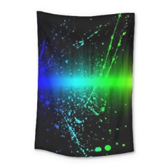 Space Galaxy Green Blue Black Spot Light Neon Rainbow Small Tapestry by Mariart