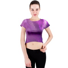 Space Star Planet Galaxy Purple Crew Neck Crop Top