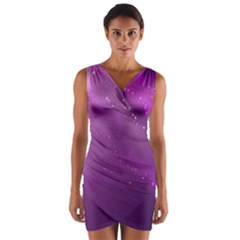 Space Star Planet Galaxy Purple Wrap Front Bodycon Dress by Mariart