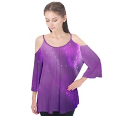 Space Star Planet Galaxy Purple Flutter Tees