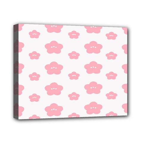 Star Pink Flower Polka Dots Canvas 10  X 8 