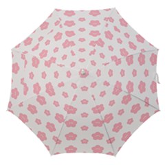 Star Pink Flower Polka Dots Straight Umbrellas