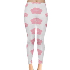 Star Pink Flower Polka Dots Leggings  by Mariart