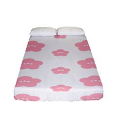 Star Pink Flower Polka Dots Fitted Sheet (full/ Double Size)