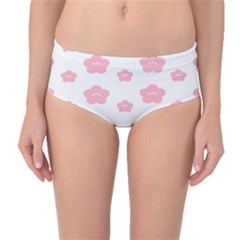 Star Pink Flower Polka Dots Mid-waist Bikini Bottoms