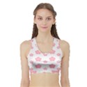 Star Pink Flower Polka Dots Sports Bra with Border View1