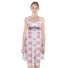 Star Pink Flower Polka Dots Racerback Midi Dress