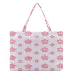 Star Pink Flower Polka Dots Medium Tote Bag