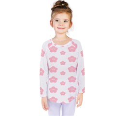 Star Pink Flower Polka Dots Kids  Long Sleeve Tee