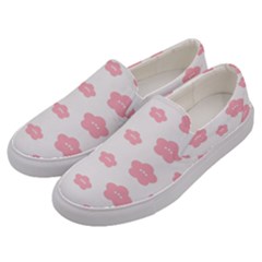 Star Pink Flower Polka Dots Men s Canvas Slip Ons by Mariart