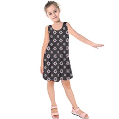 Sunflower Star Floral Purple Pink Kids  Sleeveless Dress