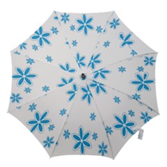 Star Flower Blue Hook Handle Umbrellas (medium) by Mariart