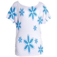 Star Flower Blue Women s Oversized Tee by Mariart