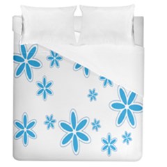 Star Flower Blue Duvet Cover (queen Size) by Mariart