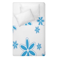 Star Flower Blue Duvet Cover Double Side (single Size)