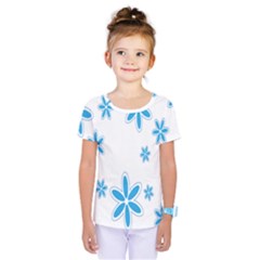 Star Flower Blue Kids  One Piece Tee