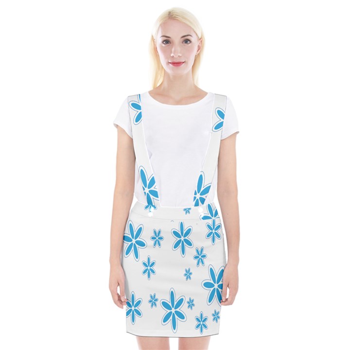 Star Flower Blue Braces Suspender Skirt