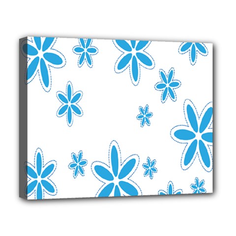 Star Flower Blue Deluxe Canvas 20  X 16  