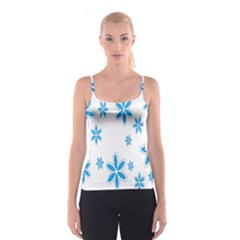 Star Flower Blue Spaghetti Strap Top