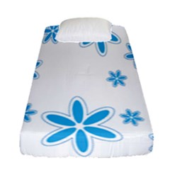 Star Flower Blue Fitted Sheet (single Size)