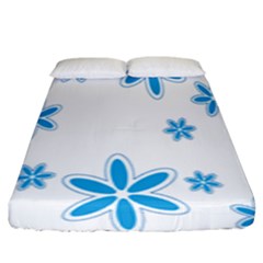 Star Flower Blue Fitted Sheet (king Size) by Mariart