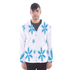 Star Flower Blue Hooded Wind Breaker (men)