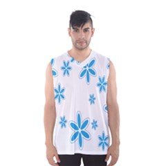 Star Flower Blue Men s Basketball Tank Top