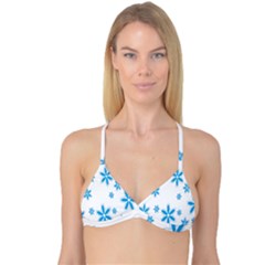 Star Flower Blue Reversible Tri Bikini Top by Mariart