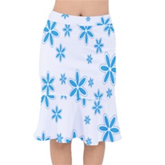 Star Flower Blue Mermaid Skirt