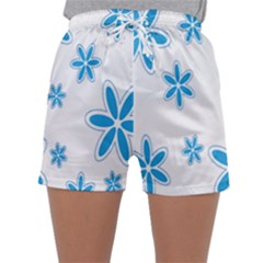 Star Flower Blue Sleepwear Shorts