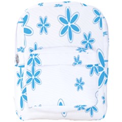 Star Flower Blue Full Print Backpack