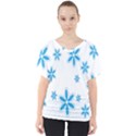 Star Flower Blue V-Neck Dolman Drape Top View1