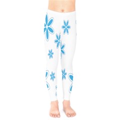 Star Flower Blue Kids  Legging by Mariart