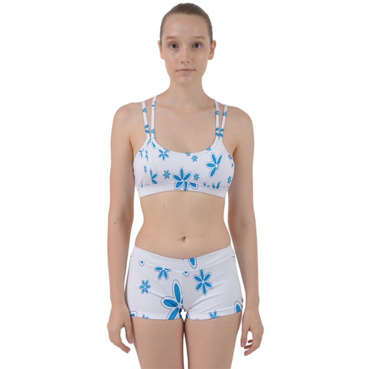 Star Flower Blue Women s Sports Set