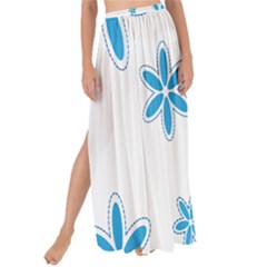 Star Flower Blue Maxi Chiffon Tie-up Sarong