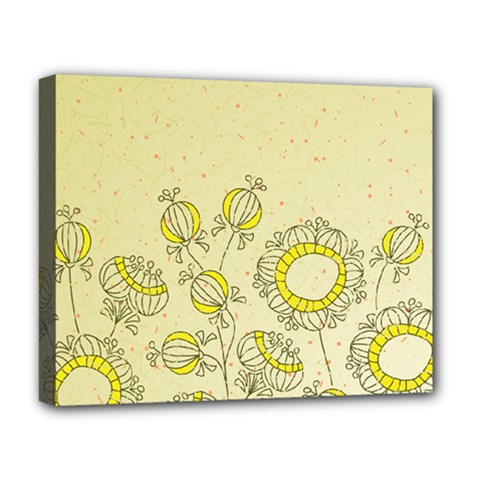 Sunflower Fly Flower Floral Deluxe Canvas 20  X 16  