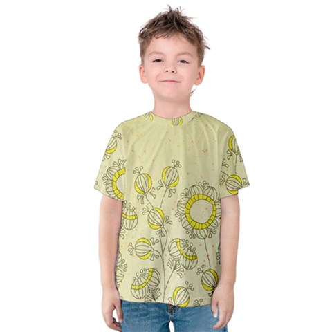 Sunflower Fly Flower Floral Kids  Cotton Tee by Mariart