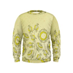 Sunflower Fly Flower Floral Kids  Sweatshirt