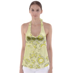 Sunflower Fly Flower Floral Babydoll Tankini Top by Mariart