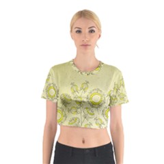 Sunflower Fly Flower Floral Cotton Crop Top