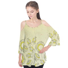 Sunflower Fly Flower Floral Flutter Tees